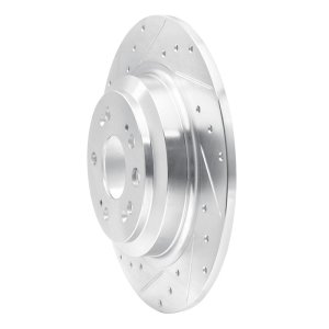 Acura TL Brake Rotor (1) - Rear Left - R1 Concepts - Drilled & Slotted - Silver - `09-`14